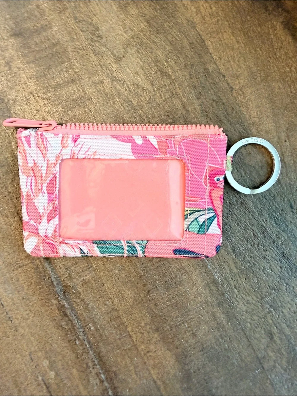 Vera Bradley Pink Floral Cardholder with Keyring